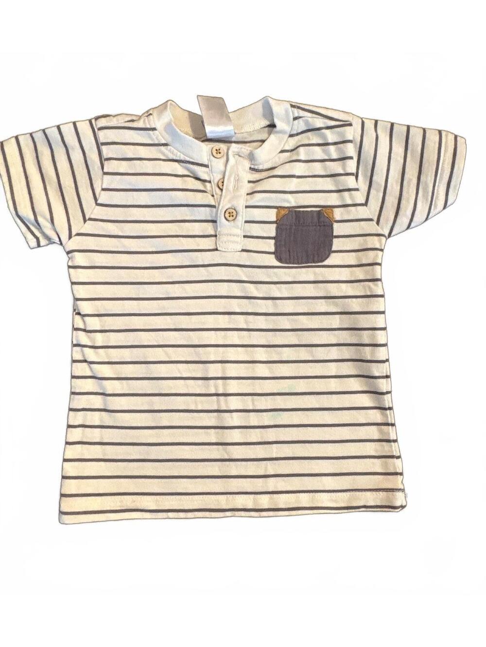 Little Lad Baby Boys' Striped Short Sleeve Shirt with Pocket